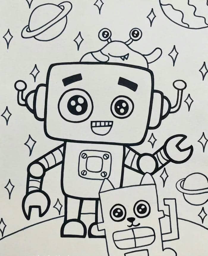 hình tô màu robot