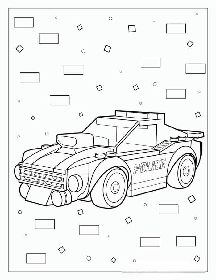 Hình tô màu xe cảnh sát cho bé