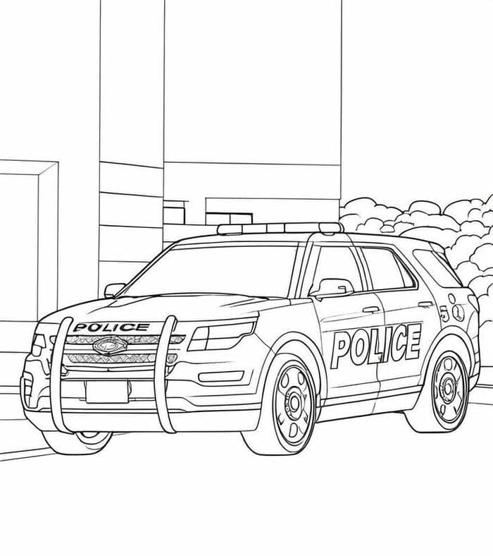 Hình tô màu xe cảnh sát
