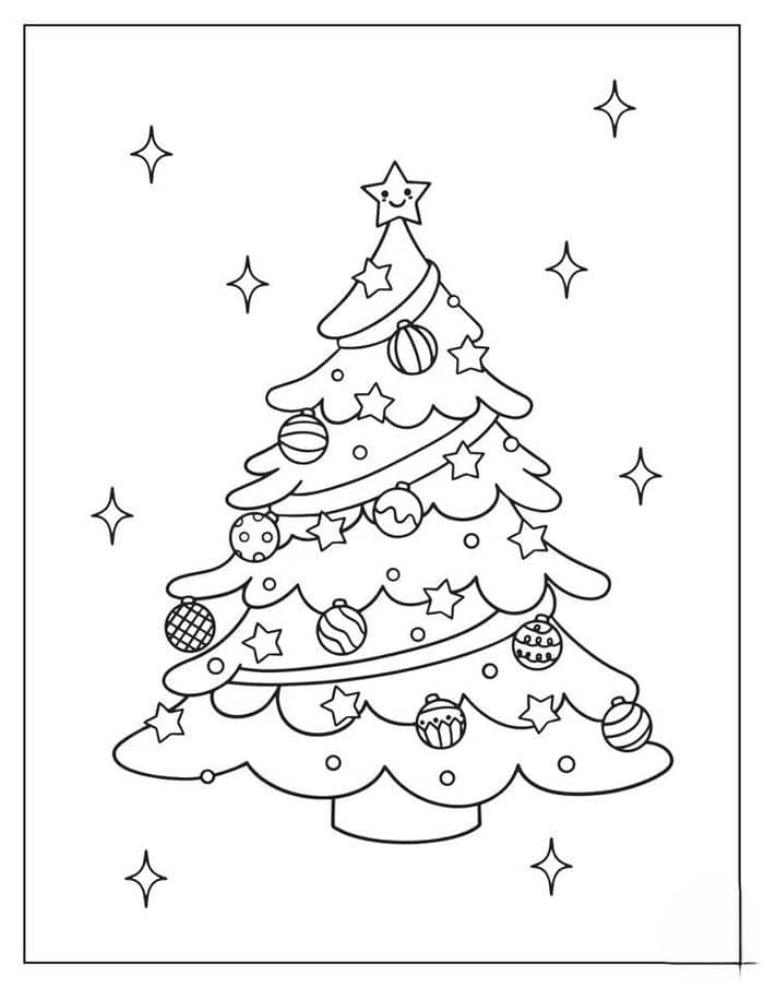 hinh-tranh-to-mau-cay-thong-noel-don-gian Hình tranh tô màu cây thông noel đơn giản