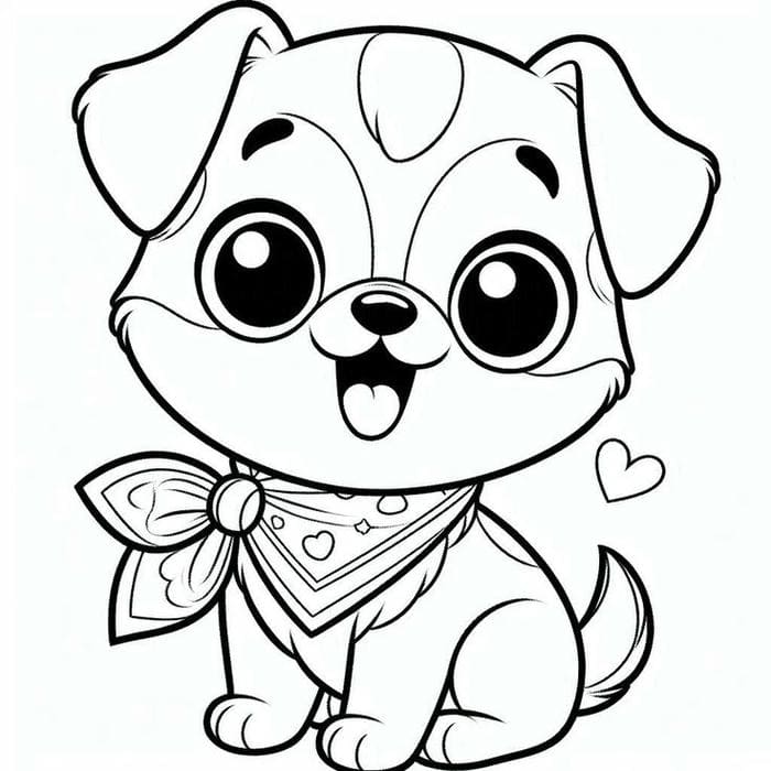 HÌnh tranh tô màu chó con dễ thương