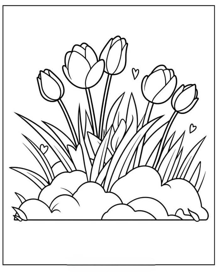 hinh-tranh-to-mau-hoa-tulip-don-gian-cho-be Hình tranh tô màu hoa tulip đơn giản cho bé