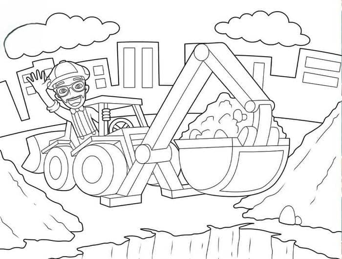 hinh tranh to mau may xuc don gian