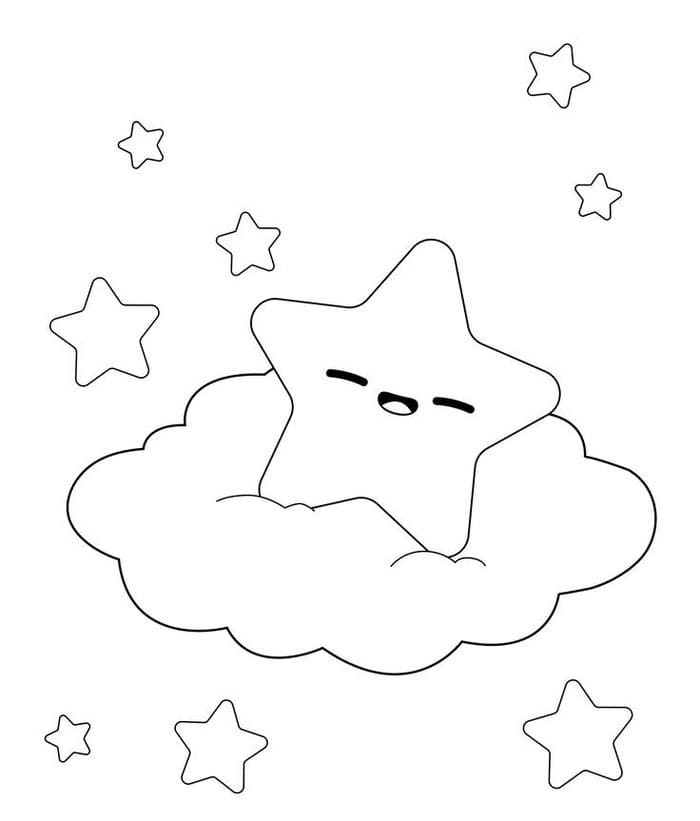 hinh-tranh-to-mau-ngoi-sao-nam-tren-dam-may Hình tranh tô màu ngôi sao nằm trên đám mây