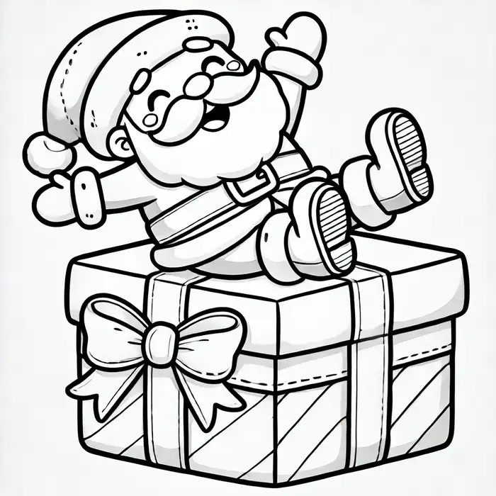 Hình tranh tô màu ông già noel đơn giản, dễ thương cho bé