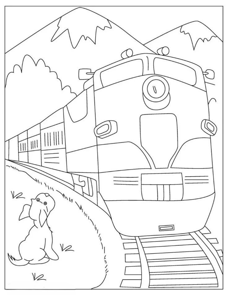 Hình tranh tô màu tàu hỏa đẹp