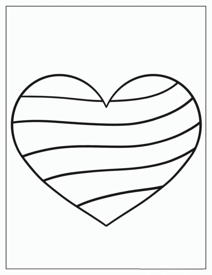 Hình tranh tô màu trái tim cho bé