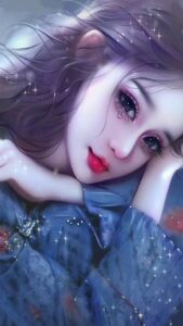 hinh ve co gai buon don gian 29