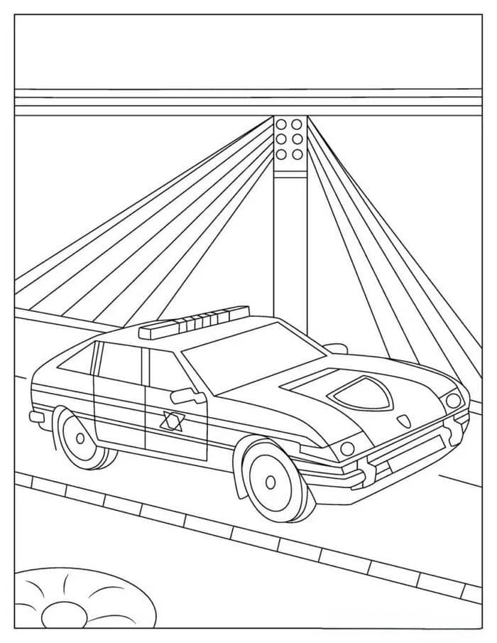 Hình xe cảnh sát tô màu cho bé