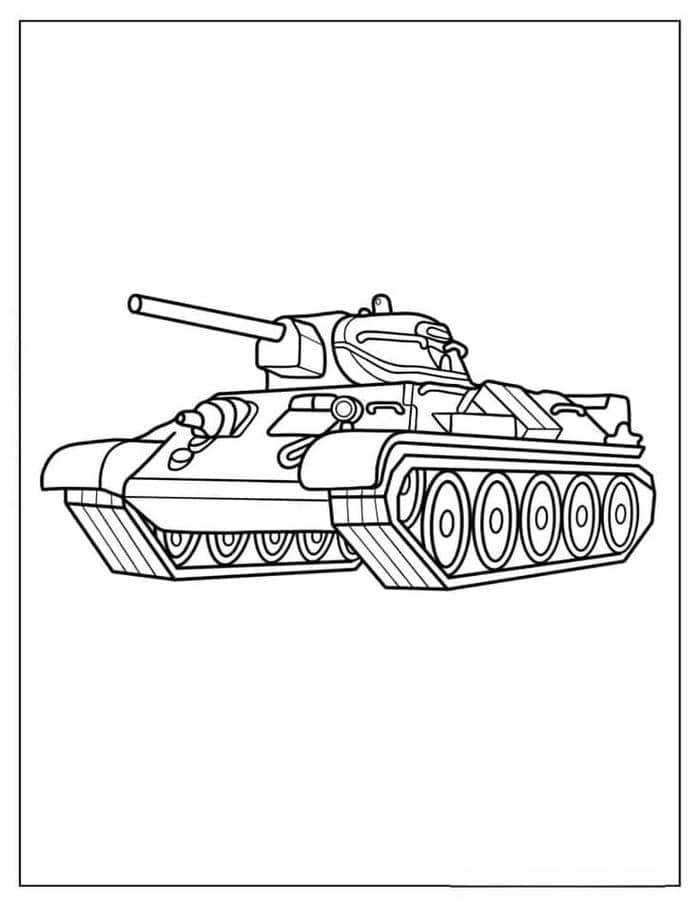 Hình xe tăng chiến đấu tranh tô màu cho bé