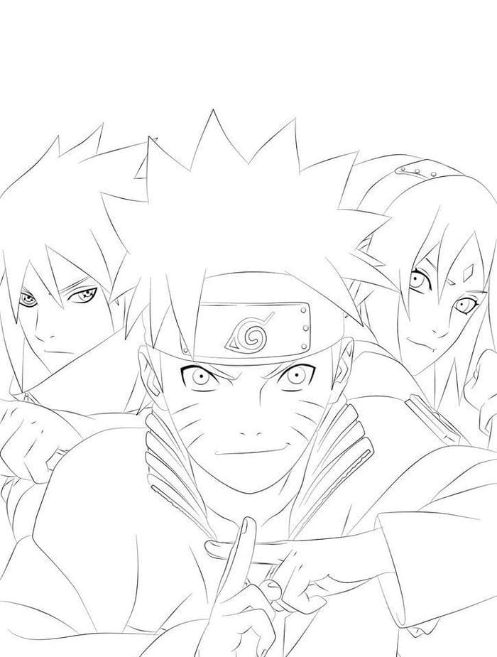 naruto-sakura-va-sasuke-tranh-to-mau Naruto, Sakura và Sasuke tranh tô màu