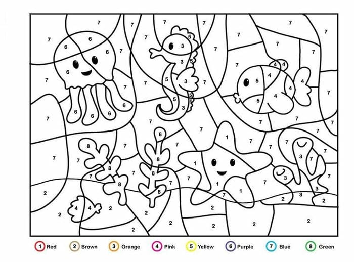 to-mau-theo-so-chu-de-dong-vat-bien Tô Màu Theo Số Chủ Đề Động Vật Biển