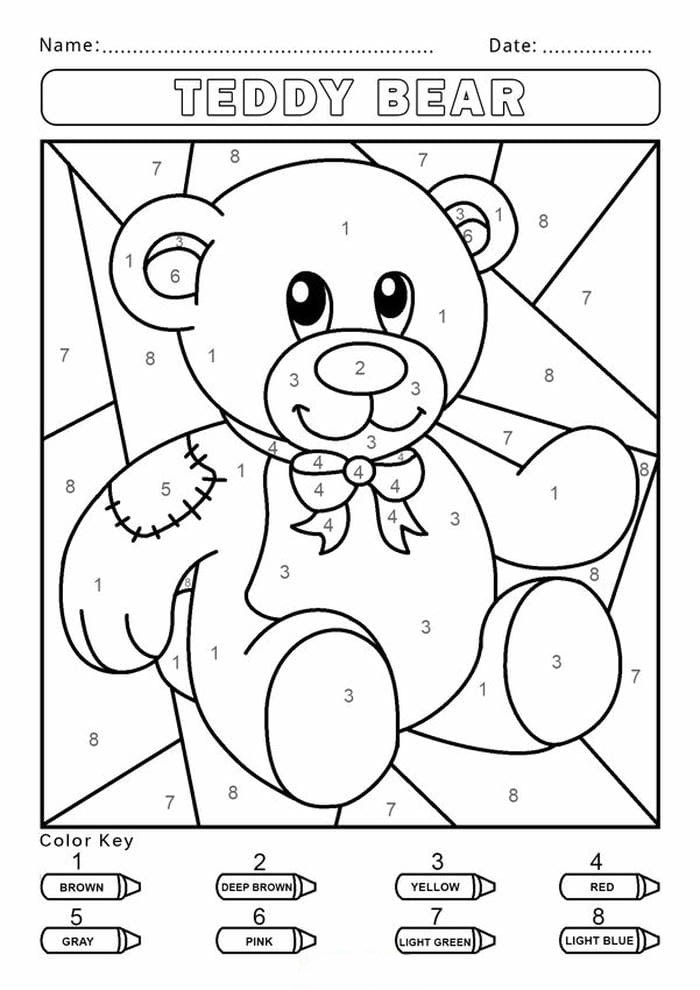 to-mau-theo-so-hinh-gau-dang-yeu-cho-be Tô màu theo số hình gấu đáng yêu cho bé