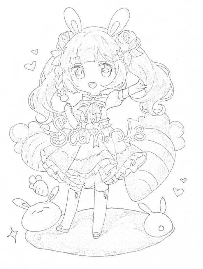 tranh-to-mau-anime-girl-cute tranh tô màu anime girl cute