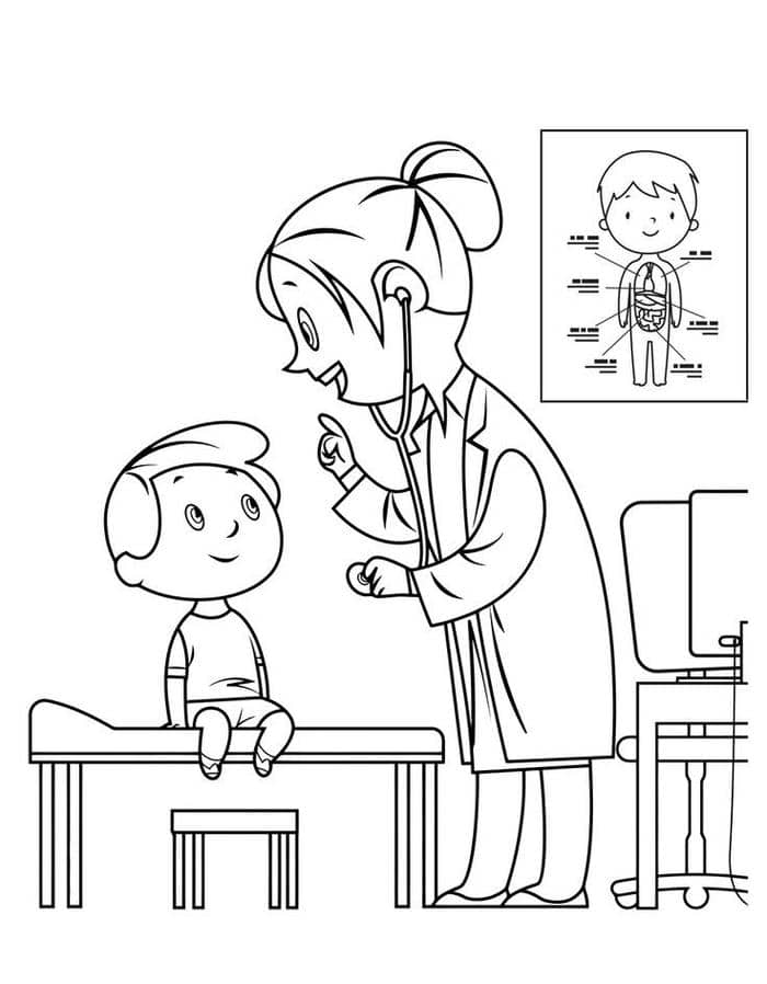 tranh to mau bac si kham benh 2