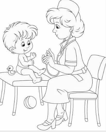 tranh to mau bac si kham benh 4