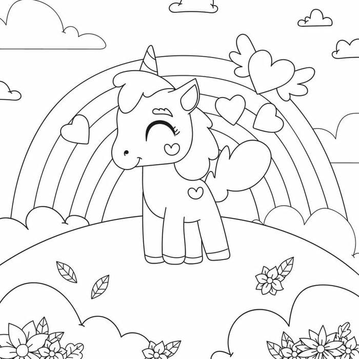 tranh-to-mau-cau-vong-va-ky-lan-sieu-de-thuong Tranh tô màu cầu vồng và kỳ lân siêu dễ thương