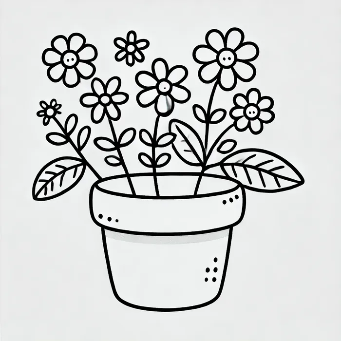 tranh-to-mau-chau-hoa-don-gian-cho-be Tranh tô màu chậu họa đơn giản cho bé