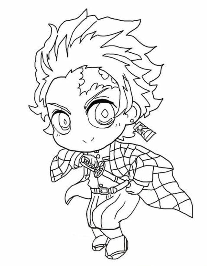 tranh-to-mau-chibi-tanjiro-don-gian Tranh tô màu chibi Tanjiro đơn giản
