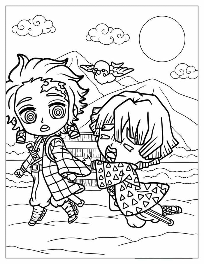 tranh-to-mau-chibi-tanjiro-va-zenitsu-sieu-dang-yeu Tranh tô màu chibi Tanjiro và Zenitsu siêu đáng yêu