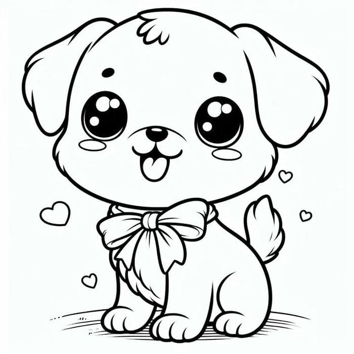 Tranh tô màu chó con cute cho bé