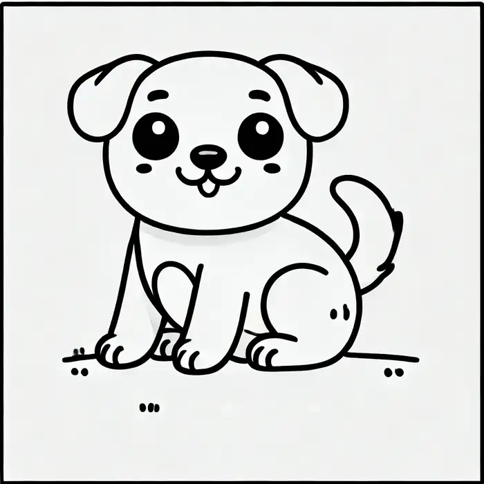 Tranh tô màu chó con đơn giản cho bé 3 tuổi
