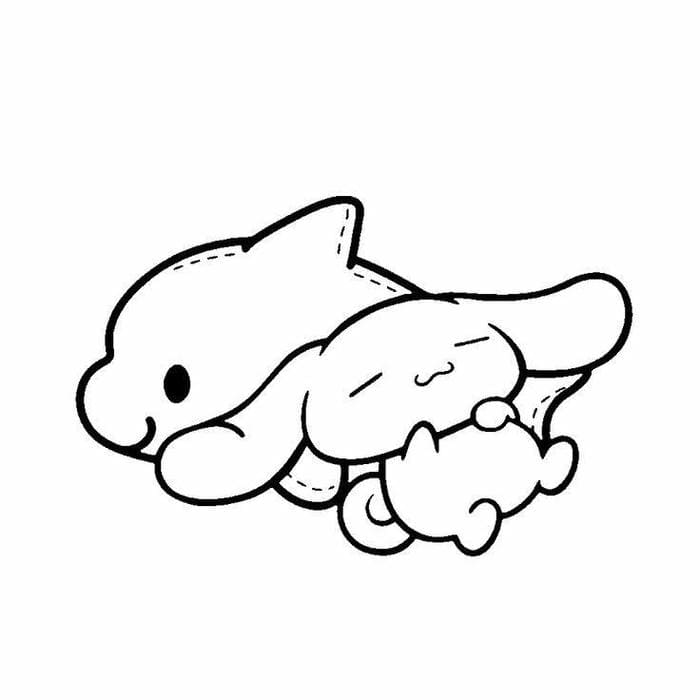 Cinnamoroll bơi cùng chú cá heo dưới biển