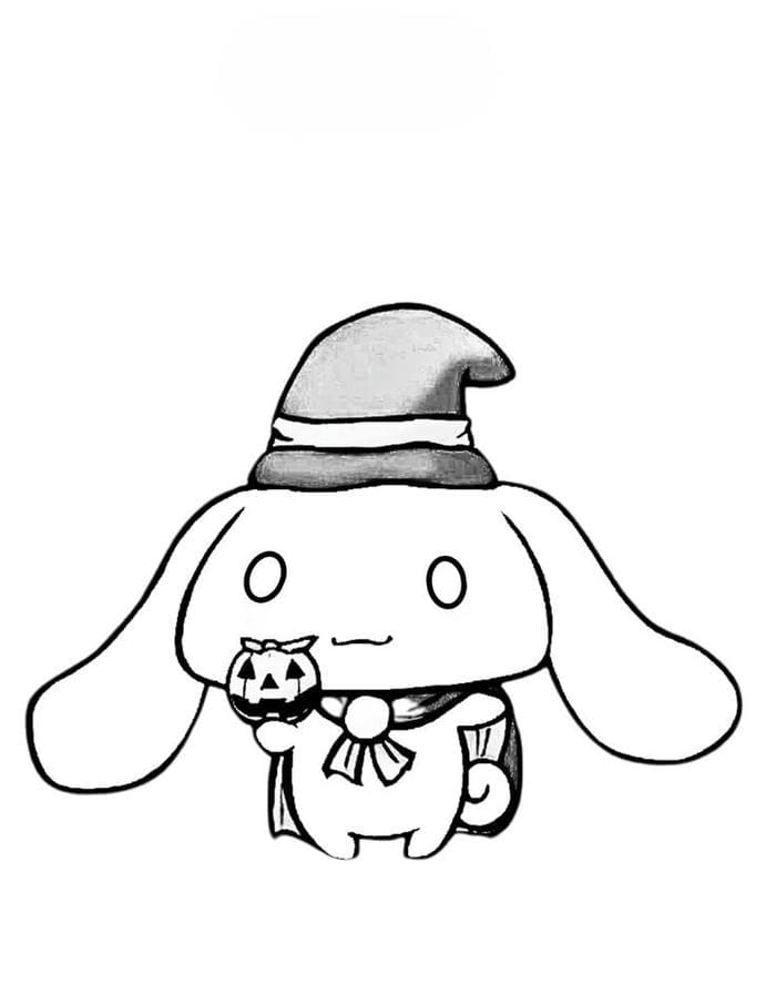 Tranh tô màu Cinnamoroll hóa trang halloween