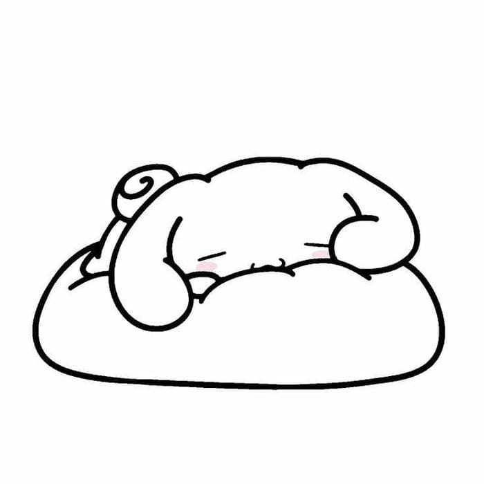 Tranh tô màu Cinnamoroll nằm ngủ