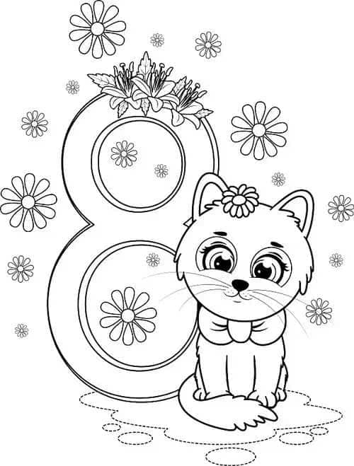 tranh tô màu con mèo cho bé