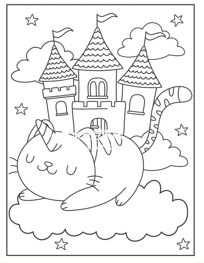 tranh tô màu con mèo dễ thương