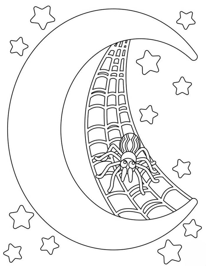 Tranh tô màu con nhện đơn giản