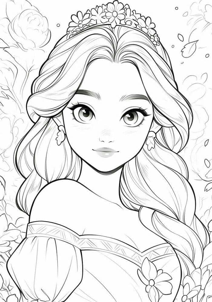 tranh-to-mau-cong-chua-anime tranh tô màu công chúa anime