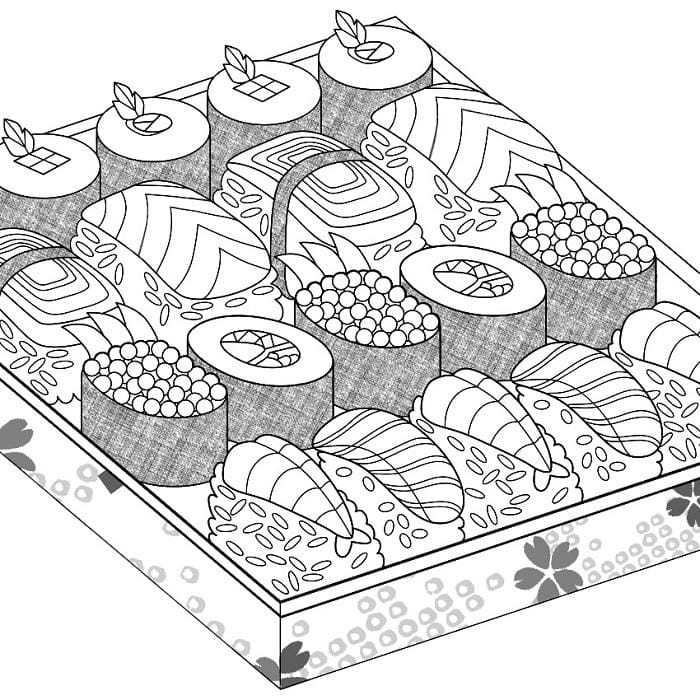 tranh-to-mau-do-an-hinh-khay-shushi-dang-yeu Tranh tô màu đồ ăn hình khay shushi đáng yêu
