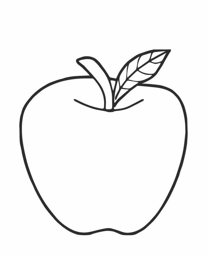 Tranh tô màu đơn giản cho bé hình quả táo