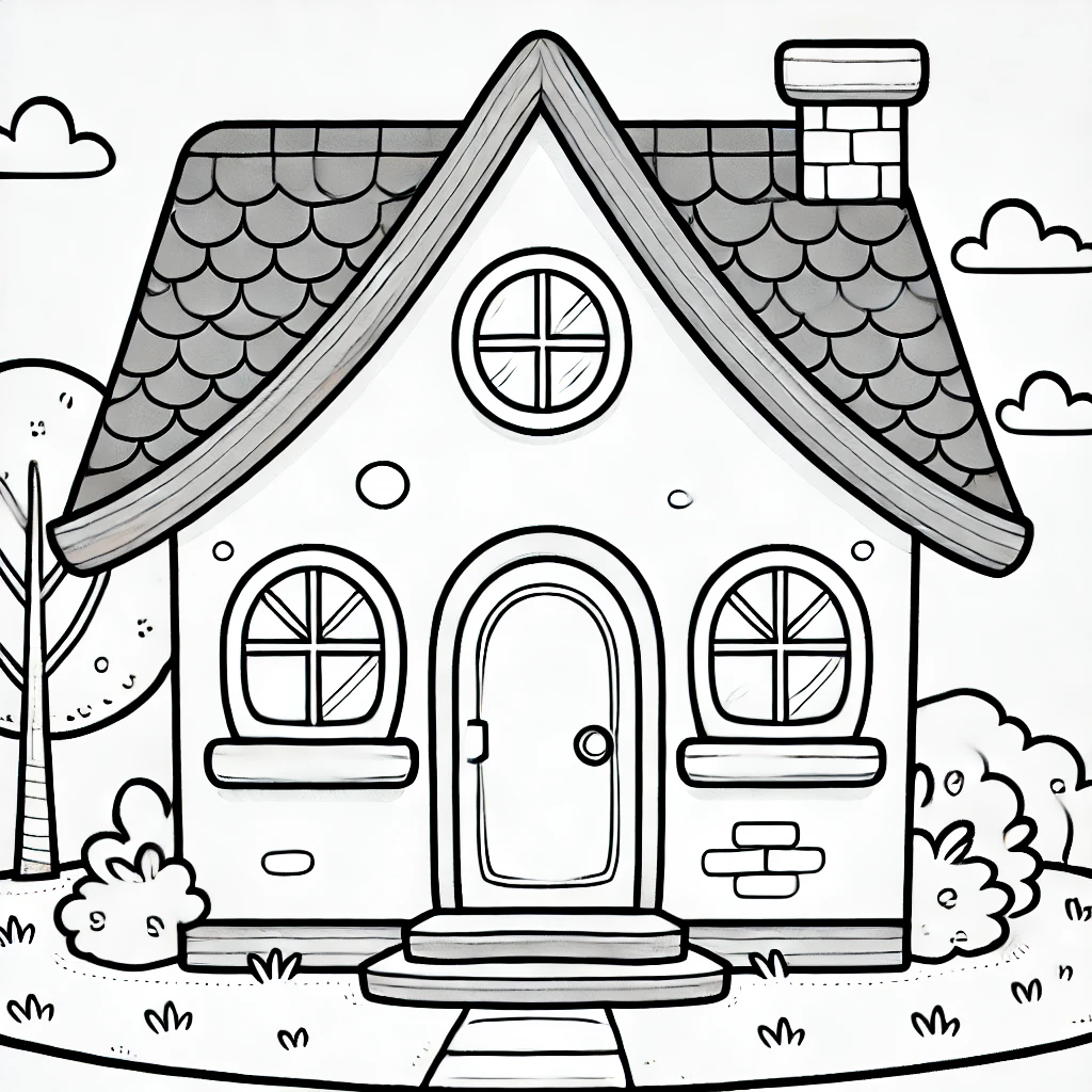 tranh-to-mau-don-gian-hinh-ngoi-nha-cho-be-5-tuoi Tranh tô màu đơn giản hình ngôi nhà cho bé 5 tuổi