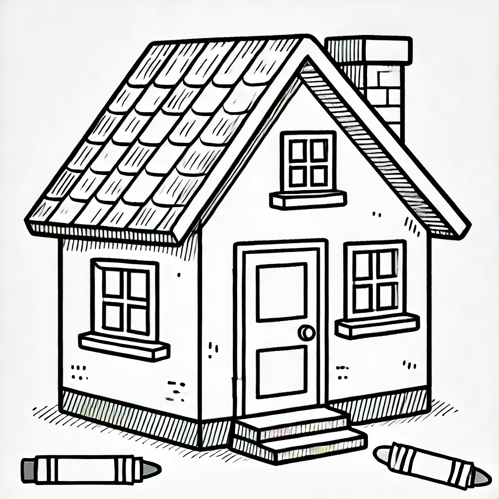 tranh-to-mau-don-gian-hinh-ngoi-nha-cho-be Tranh tô màu đơn giản hình ngôi nhà cho bé