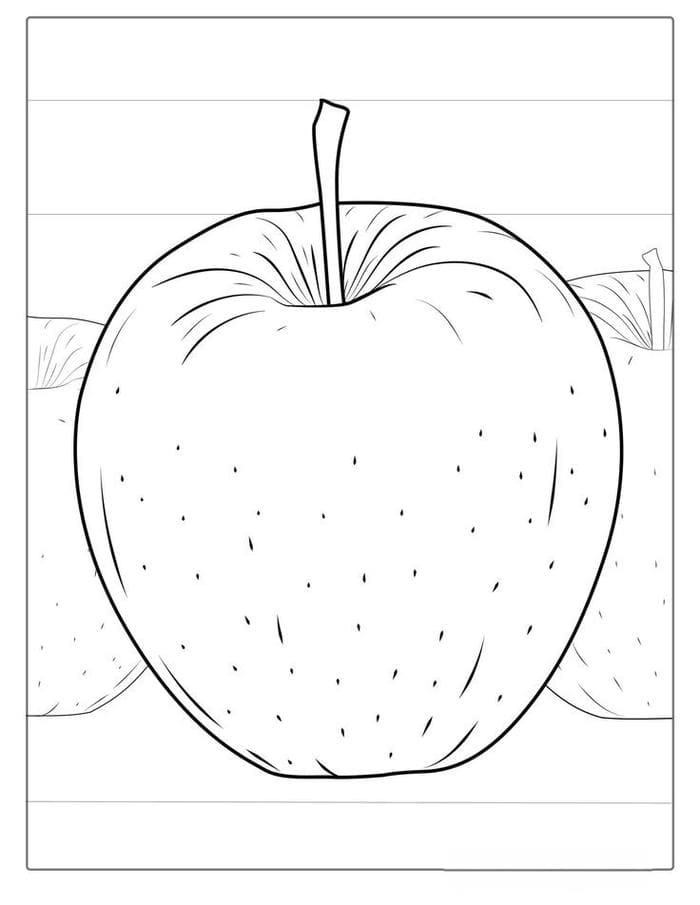 Tranh tô màu đơn giản hình quả táo