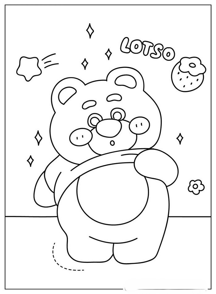 tranh-to-mau-gau-dau-don-gian-sieu-dang-yeu-cho-be Tranh tô màu gấu dâu đơn giản siêu đáng yêu cho bé