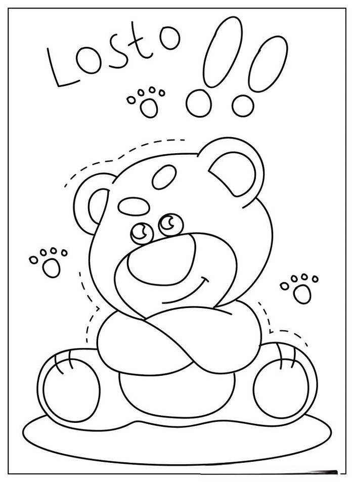 tranh to mau gau dau lotso don gian cute cho be