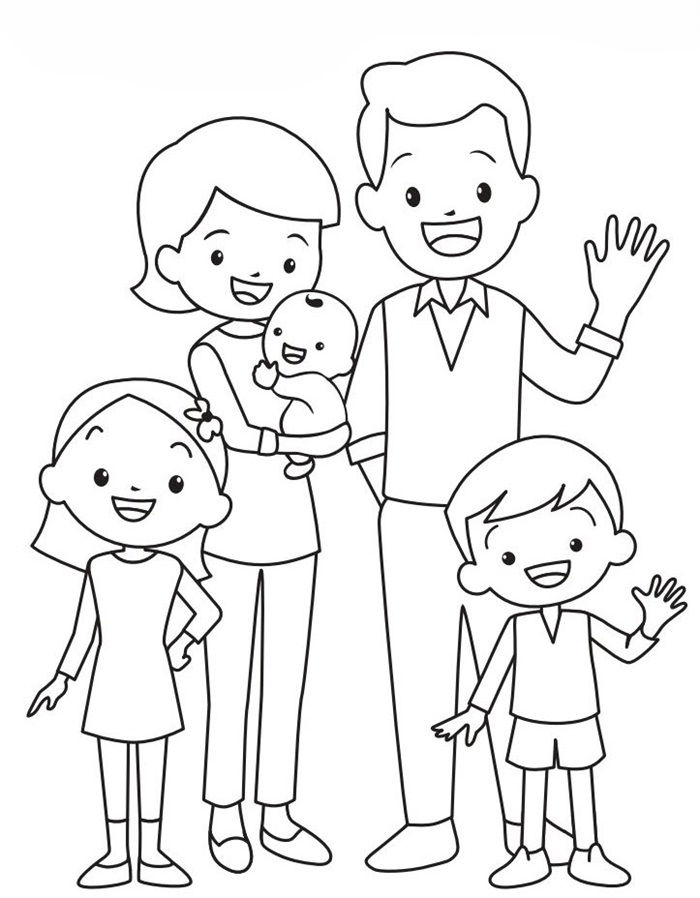 tranh-to-mau-gia-dinh-5-nguoi-don-gian-cho-be Tranh tô màu gia đình 5 người đơn giản cho bé