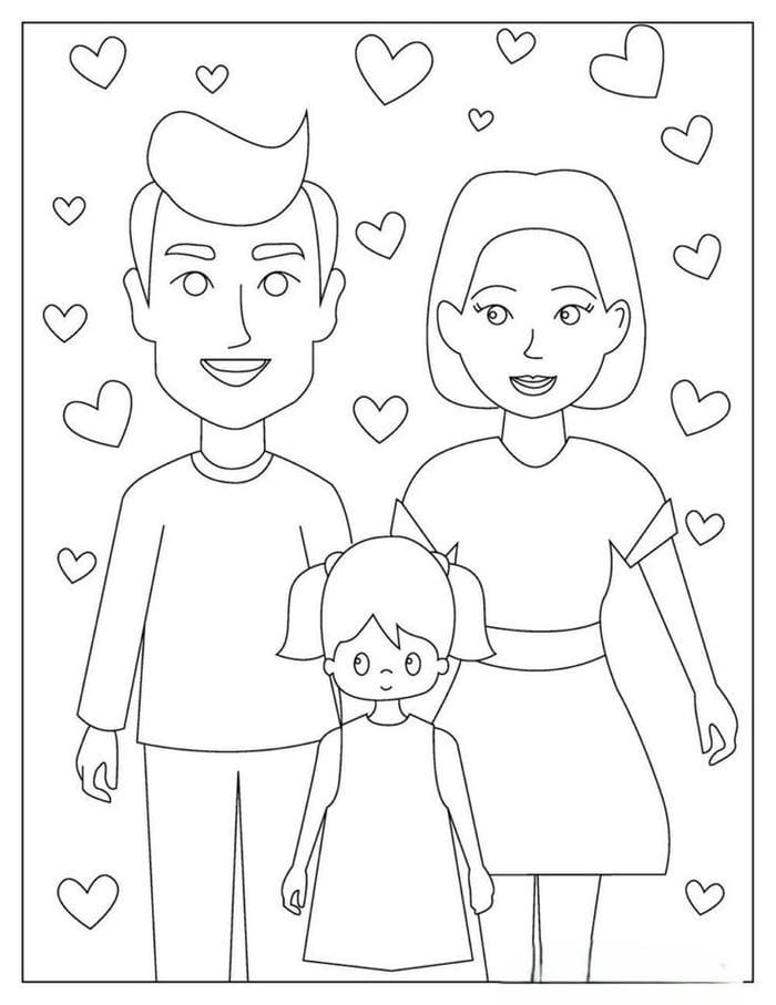 tranh-to-mau-gia-dinh-cho-be Tranh tô màu gia đình cho bé