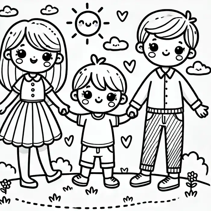 tranh-to-mau-gia-dinh-dang-yeu-cho-be Tranh tô màu gia đình đáng yêu cho bé