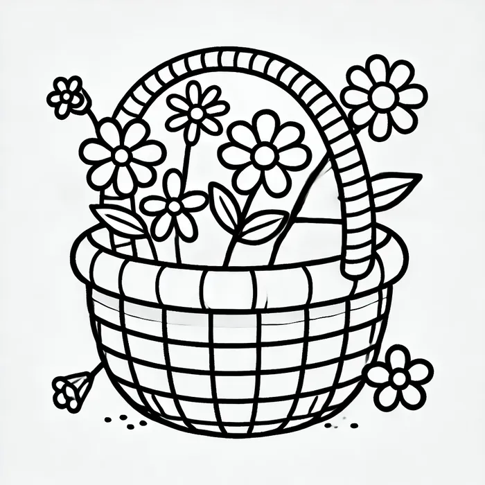 tranh-to-mau-gio-hoa-don-gian-1 Tranh tô màu giỏ hoa đơn giản