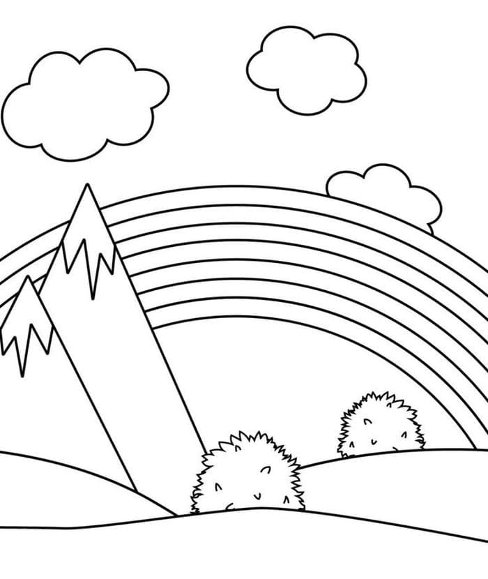 tranh-to-mau-hinh-cau-vong-tren-nui-don-gian-cho-be Tranh tô màu hình cầu vồng trên núi đơn giản cho bé