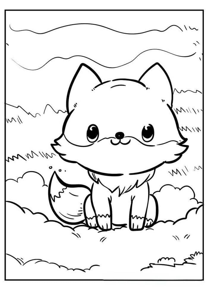 tranh-to-mau-hinh-con-cao-cute-cho-be Tranh tô màu hình con cáo cute cho bé