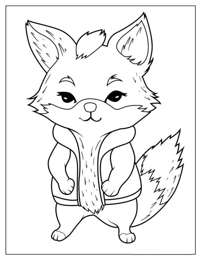 tranh-to-mau-hinh-con-cao-cute Tranh tô màu hình con cáo cute