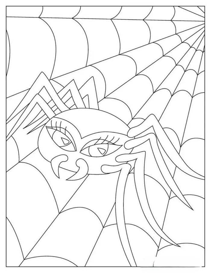 Tranh tô màu hình con nhện đơn giản cho bé