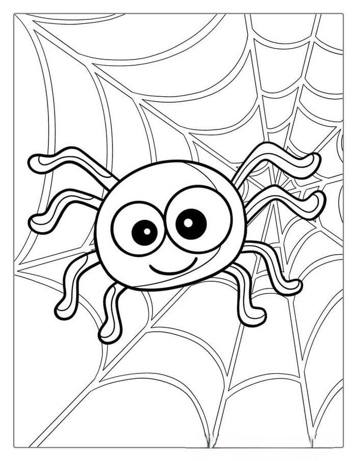 Tranh tô màu hình con nhện siêu cute cho bé