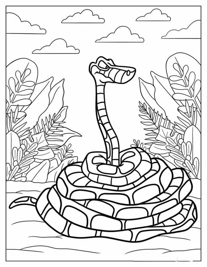 Tranh tô màu hình con rắn hổ mang